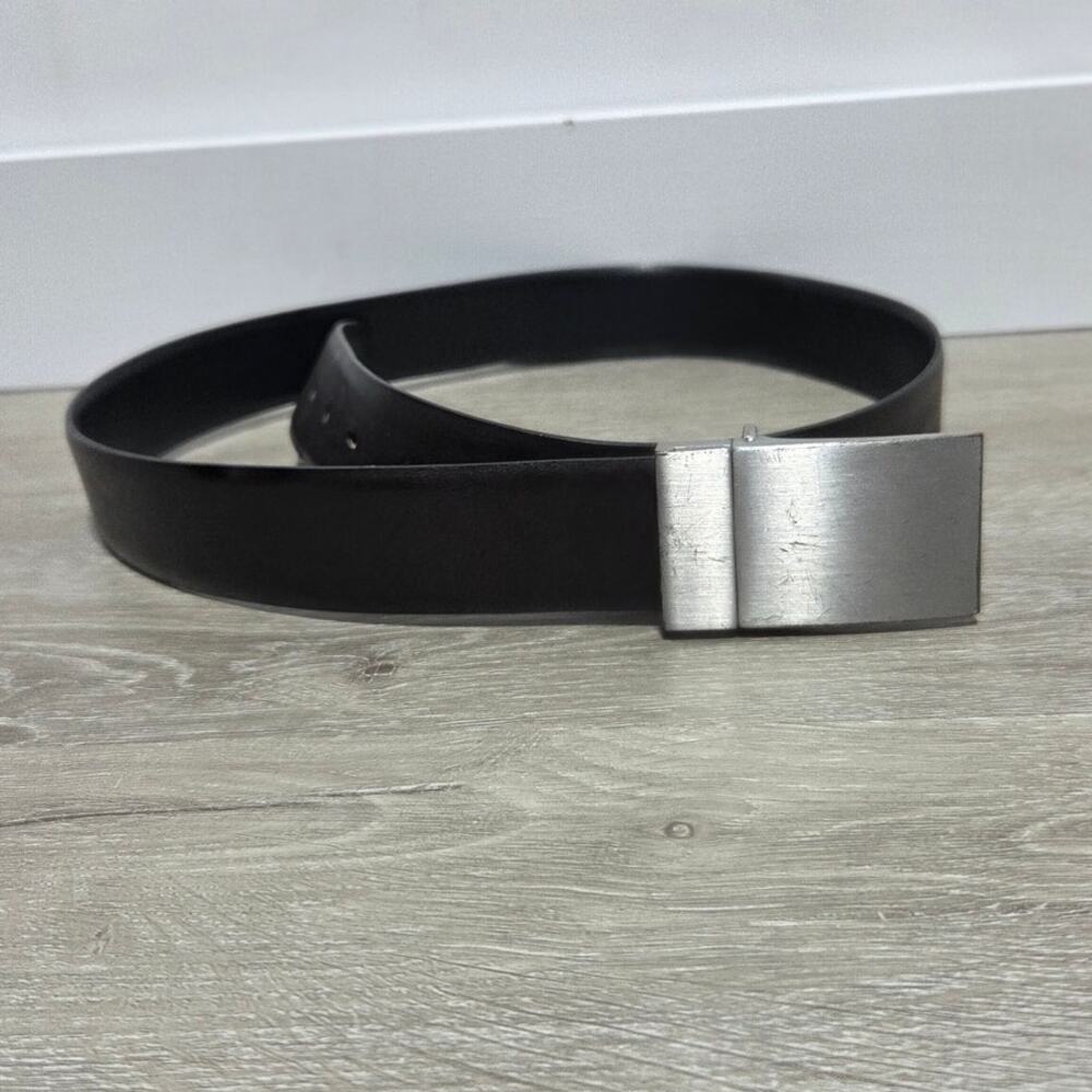 Banana Republic Men's Brown or Black Leather Belt size Medium with Silver Buckle